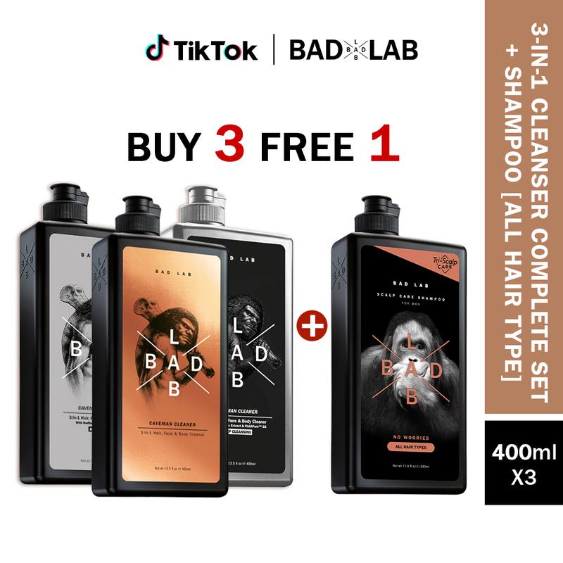 Bad Lab Set Pembersih 3 dalam 1 untuk Rambut, Wajah & Badan [3-in-1 ...