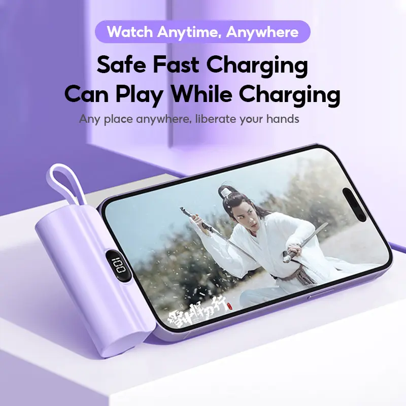 Power Bank Wireless Mini 5000mAh Powerbank Awet Tahan Lama Lightning/Tipe C 5V/2A Fast Charging Pengisian Cepat Baterai Pengisi Daya Portabel Untuk iPhone dan Android Bank Daya Original Asli Terbaik Power Bank 5000mAH /charger iphone/Charger fast charging 5