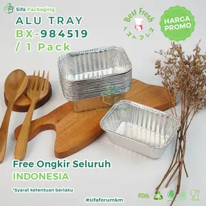 Alumunium Foil Cup BX 984519 + Tutup Aluminium Tray Lasagna Macaroni Schotel Klapertart Brownies Cake Bolu Spaghetti Brulee Dimsum Mentai isi 100 pcs