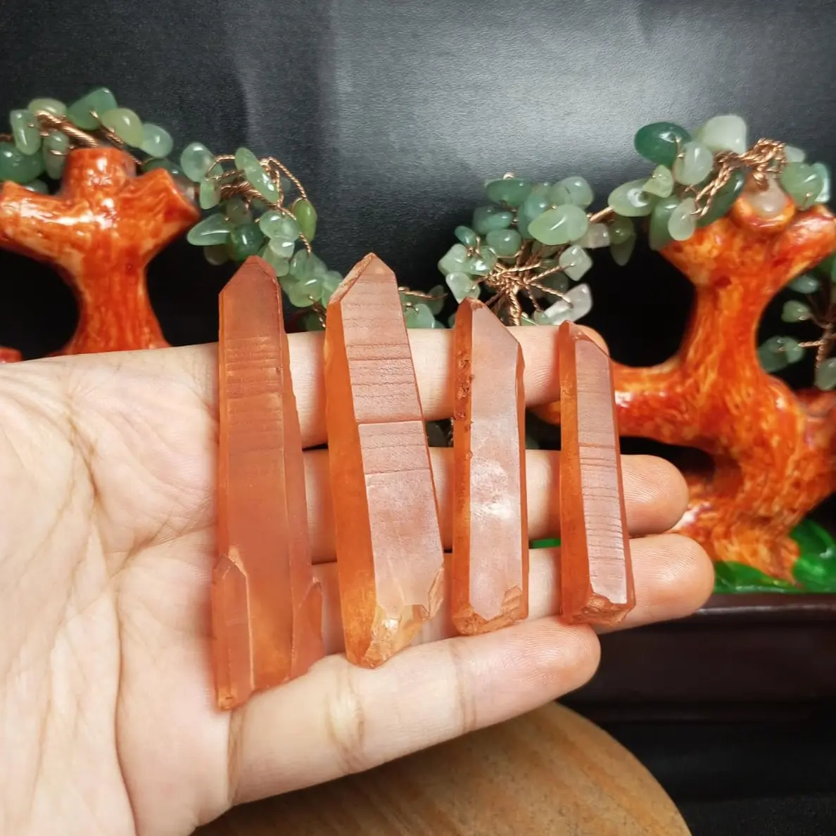Natural Pink / Red Quartz Pointer (22) Batu asli alam