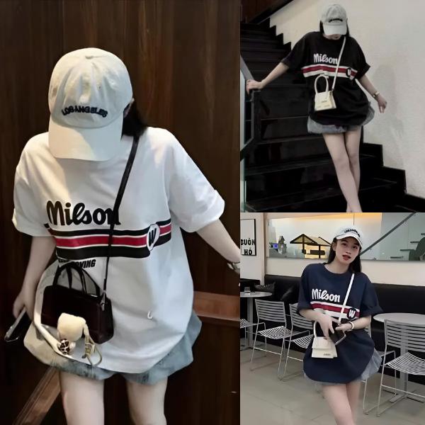 Áo Phông In Chữ Milson Hình In Sơn Chất Poly Mịn Co Giãn 2 Chiều Thấm Hút Mồ Hôi Nhẹ - Áo Thun Nam Nữ Mặc Hè Hot Trend Boy Phố Girl Phố Milson