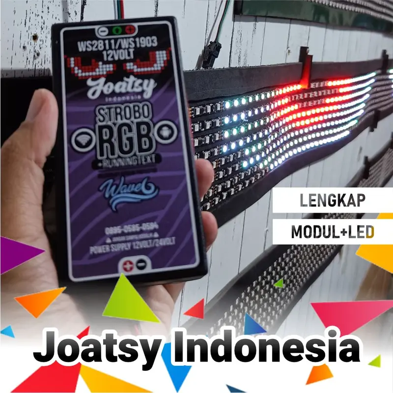 Strobo Kaca Mobil Gerak Mata WS2811 Semua Ukuran Satu Set Modul Text Wifi W6 3