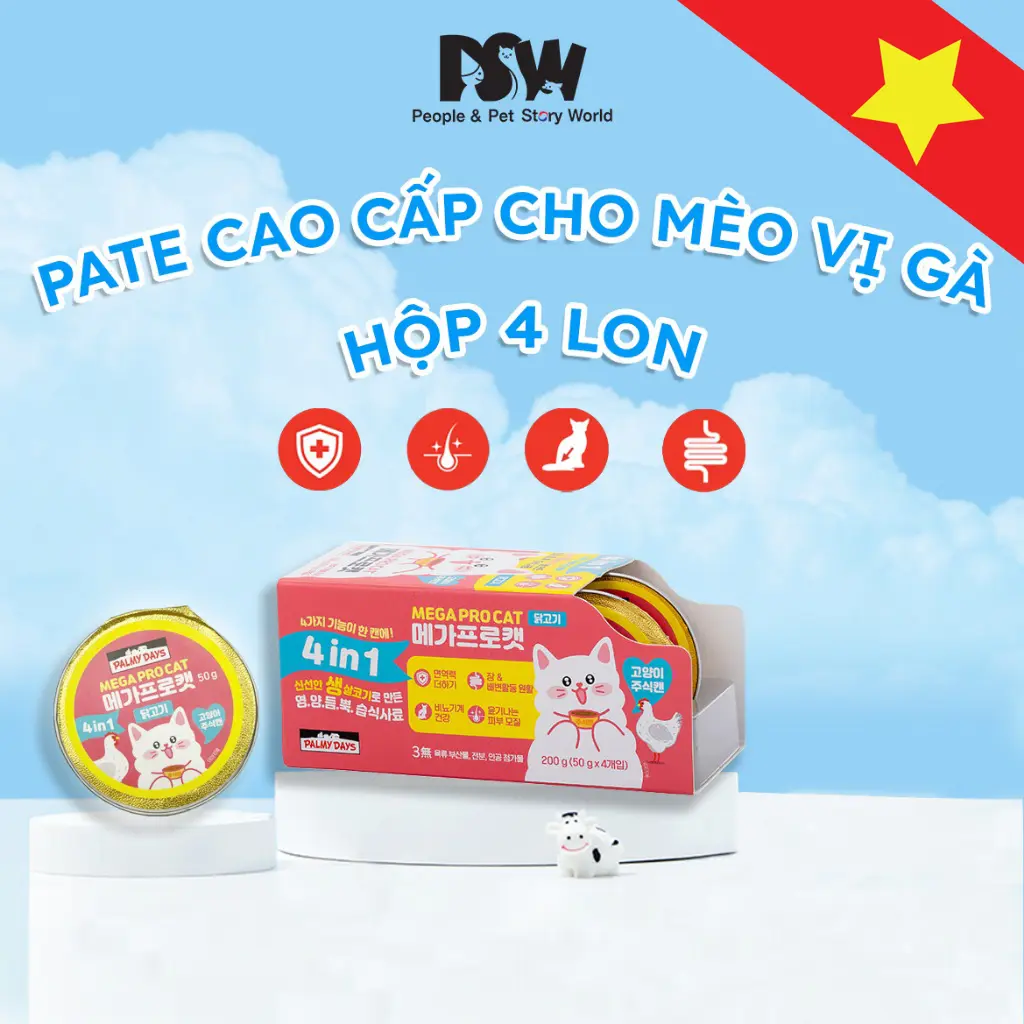 [Pate] Pate Cao Cấp Dành Cho Mèo Palmy Days - Thịt Tươi Nguyên Chất, Không Chất Phụ Gia, Nhập Khẩu Từ Hàn Quốc, 15g
