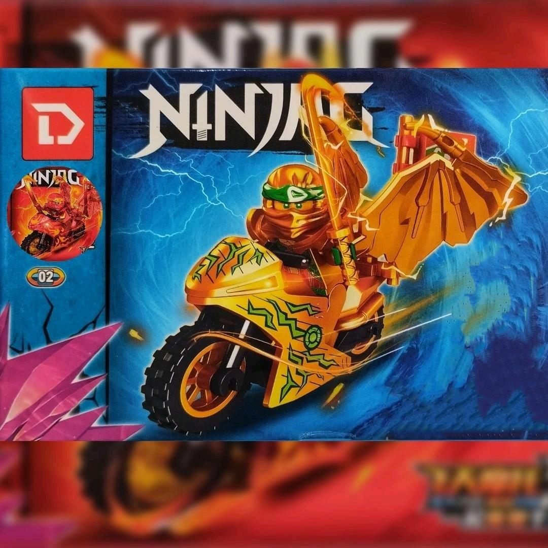 mainan anak ninja bersayap naga 7801 dragon kokoh keren + motor + bendera + ninja figure Kay Jay Cole Lloyd zane nya kai sensei master wu building blocks Set Hadiah Cowok Cewek Beraneka warna Game