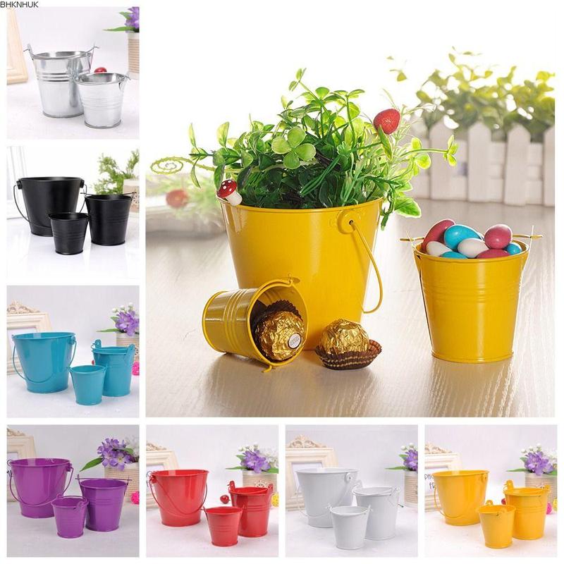 Cổ điển Thiếc Chậu hoa sắt Đồng quê Móc Mô hình thùng hoa Mini Nghệ thuật sắt…