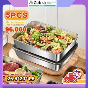 【COD】5 Pcs 304 Stainless Steel Anti Bocor Crisper, - Multifungsi - Sayuran