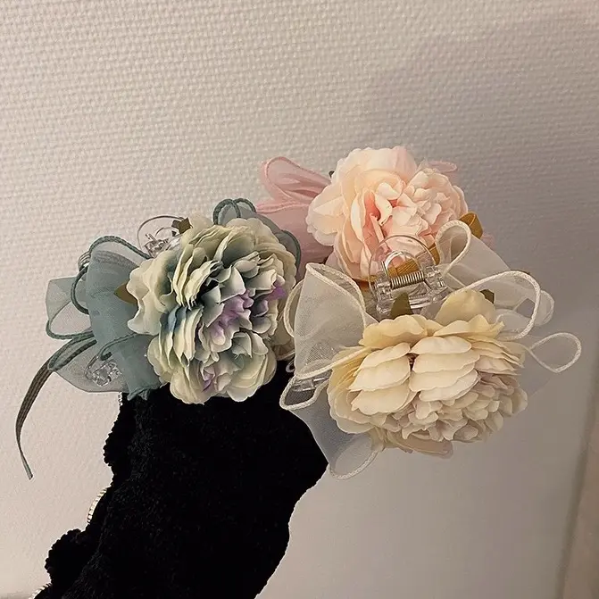 de.stuff2 - Camellia Flower Hair Claw Jepit Rambut Jedai Bunga Pita Wanita Korea / Aksesoris Rambut 3