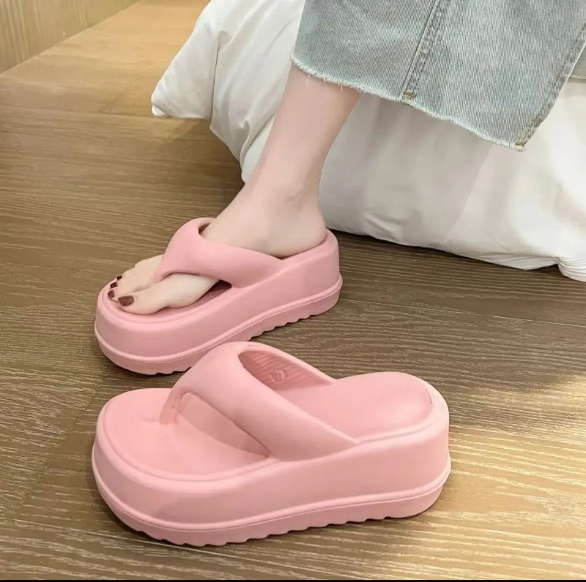 Sandal Sendal Jepit Japit Jelly Import Wedges Cewek Wanita Perempuan