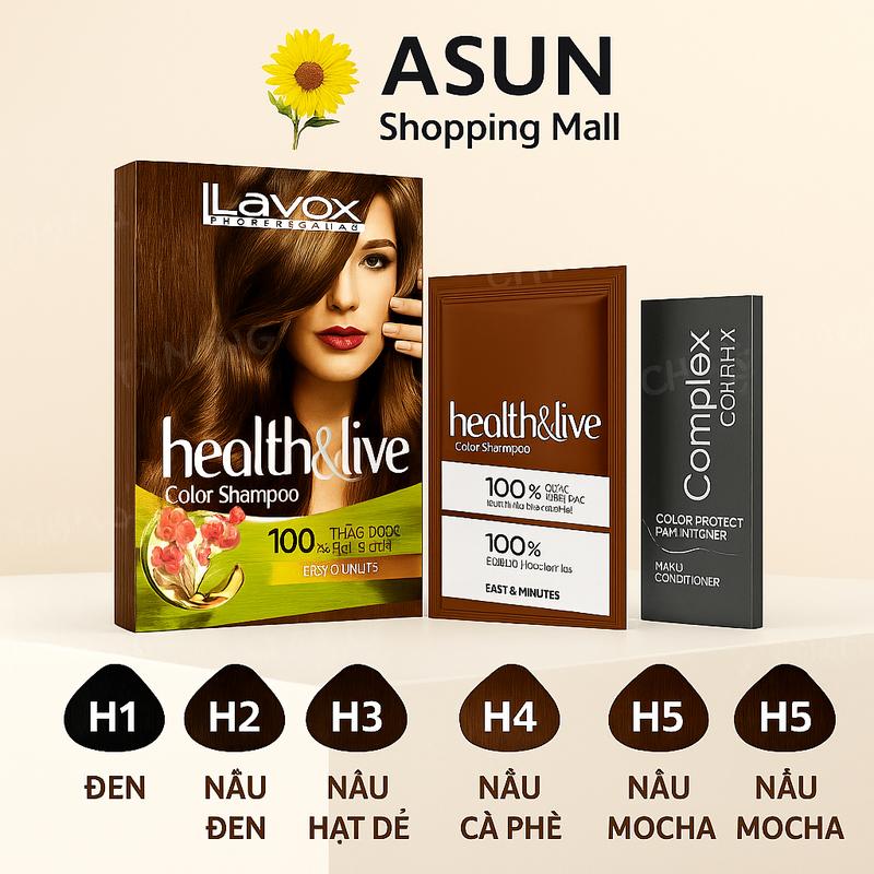  Dầu Gội Nhuộm Tóc Phủ Bạc 5 Phút Lavox 30ml Thảo Mộc *Đủ 5 Màu Đổi Màu Tóc Nữ tuýp  nhuộm 