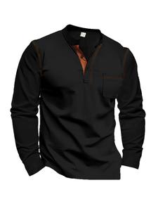 Men's Solid Color Shirt, Casual Long Sleeve Top for All Seasons, Fashion Men's Clothes for Daily Wear