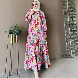 Gamis Jelita Bunga Rayon Diamond Gamis Lebaran Gamis Terbaru Bisa Cod By_Nuri Dress
