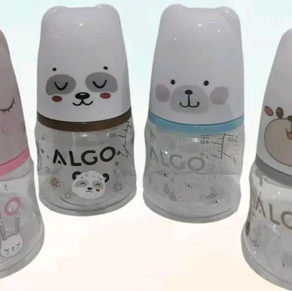 Botol Susu Bayi Algo Newborn Karakter Boneka 60ml tanpa gagang,botol susu 120 ml & 240ml dengan gagang 0-3 bln, 3-6  Bulan BPA Free - Botol Susu Dot Standar Bottle - Minum kempong botolsusu Pink Biru 3