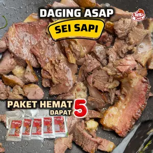 TANEV FOOD - Paket 5 Pack Sei Sapi Free Sambal - Makanan Siap Saji Untuk Traveling, Anak Kos - Tanpa Pengawet, Halal, Tahan Lama