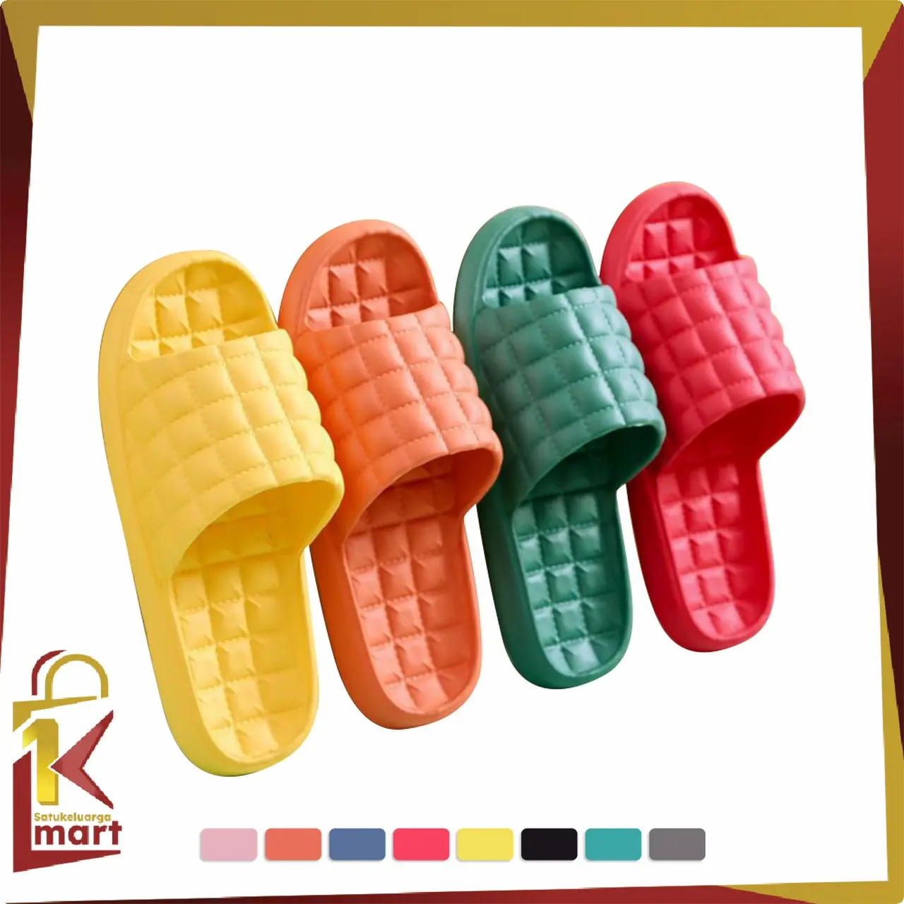 [COD] SM S36 Sandal Slop Rumah Kamar Mandi EVA Tebal Sendal Selop Polos Anti Slip Karet Empuk Impor