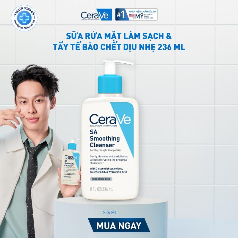 [DEAL SHOCK] Sữa rửa mặt làm sạch & tẩy tế bào chết dịu nhẹ CeraVe SA Smoothing Cleanser 236ml