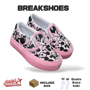 Sepatu anak micky / dino krem slip on sepatu anakkk laki dan perempuan