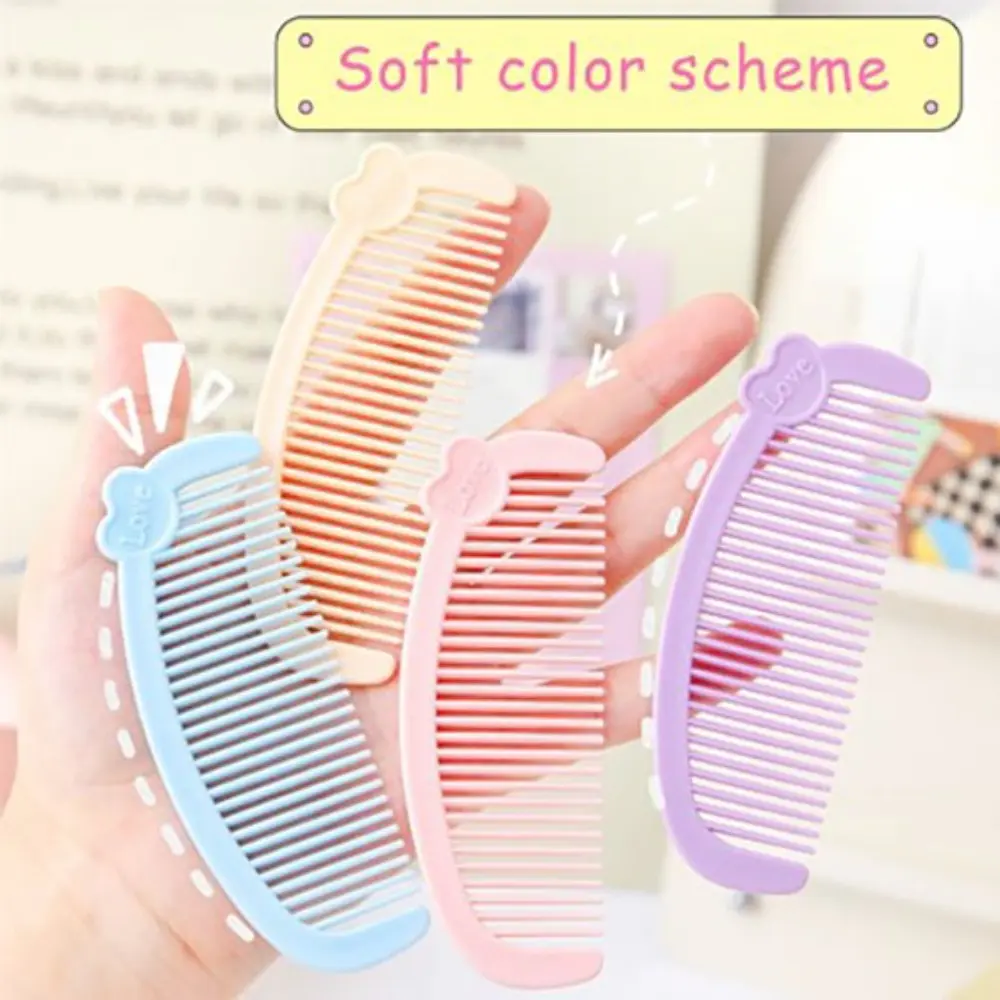 Cute Plastic Cartoon Love Mini Comb Cartoon Love Mini Cute Student Portable Hair Comb Wear Resistant Hair Comb