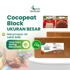 Cocopeat Block 1 kg - Media Tanam Praktis Sabut Kelapa Halus dan Ramah Lingkungan - Benih Seribuan