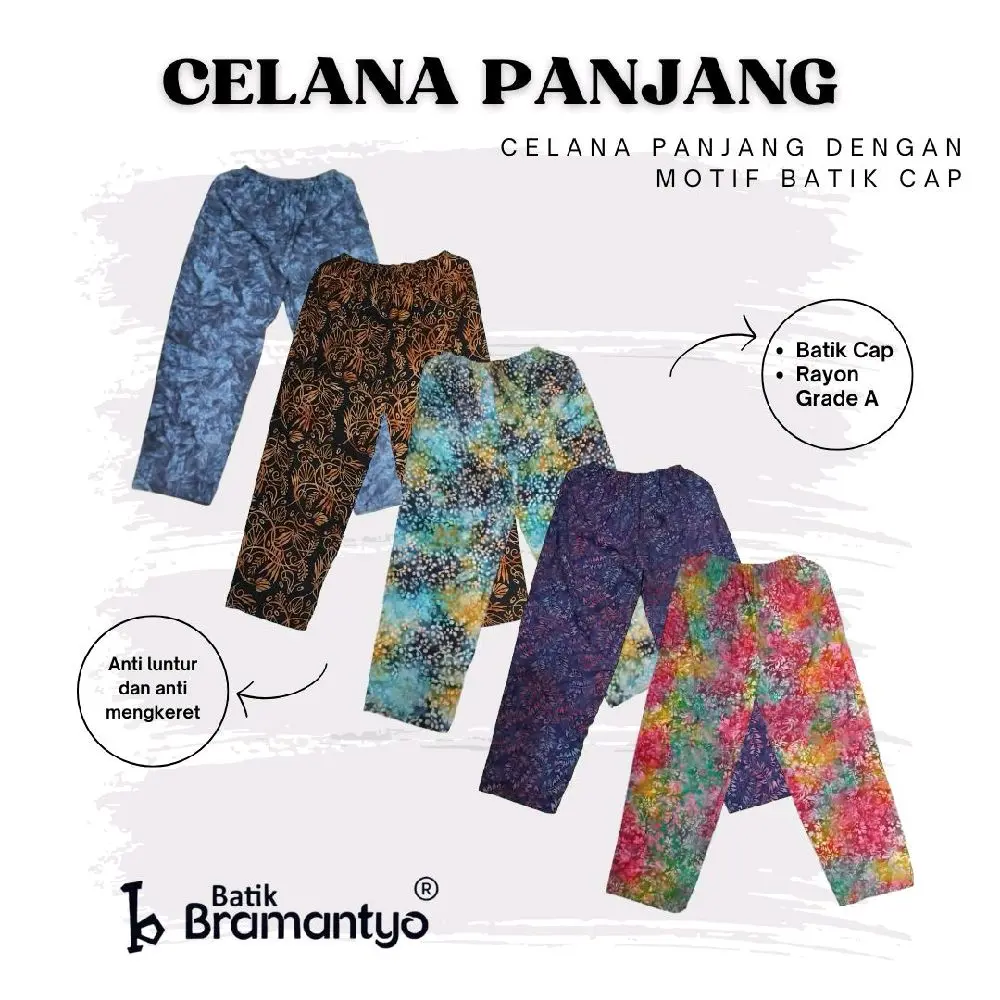 Bramantyo Store - NEW!!! Celana Panjang Dewasa Batik Cap Adem Anti Luntur Celana Batik Pria Wanita