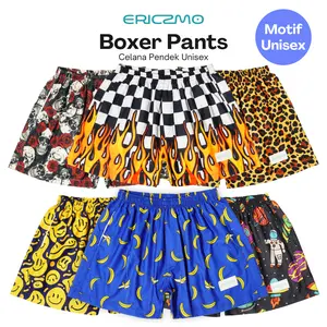 ERICZMO Boxer Pants Celana Pendek Unisex Motif Printing All Size Standar