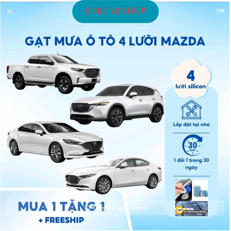  Gạt mưa silicon 4 lưỡi cho dòng mazda gạt mưa 4 lưỡi cho mazda 3 mazda bt50 cx5 êm bền sạch 