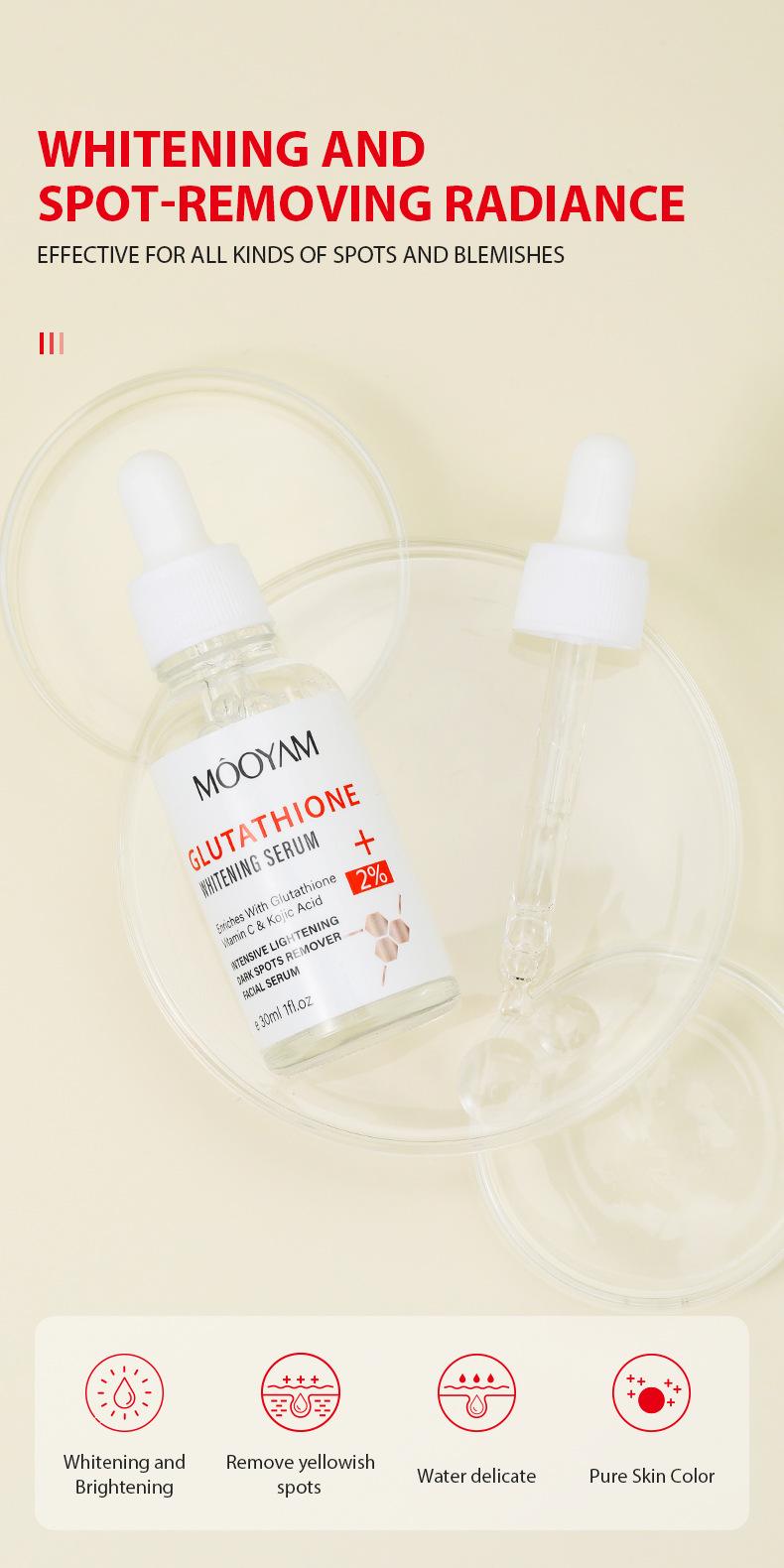 MOOYAM niacinamide whitening glutathione serum skincare concentration 2% enriches with vitamin c kojic acid remover facial