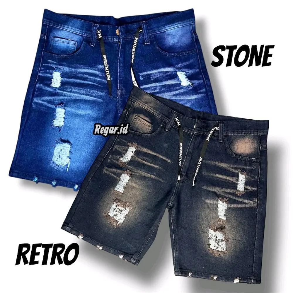 PAKET HEMAT 100 RIBU DAPAT 2 PCS Celana Pendek Jeans Sobek Pria - Celana Jeans Pendek Sobek Pria Wisker - Celana Pendek Pria Premium Distro Hitam