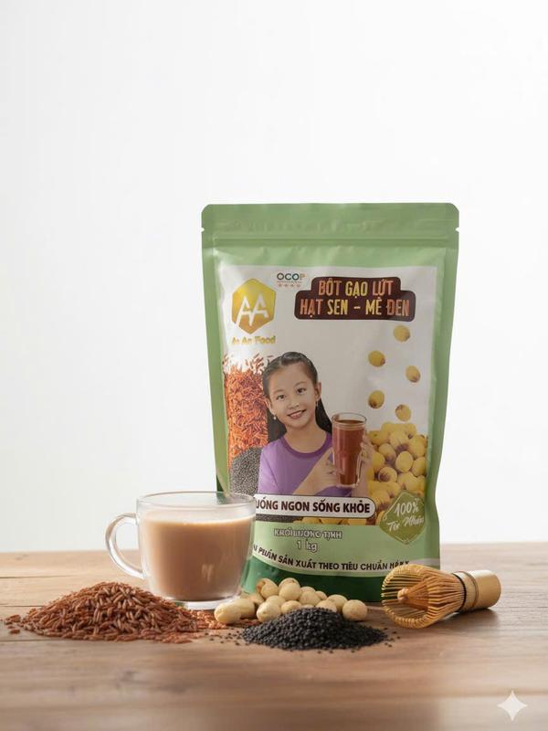 Bột Gạo Lứt, Hạt Sen Mè, Đen .1kg , ngũ ngon , giúp cải thiện sưc khỏe xương khớp ,foood ,lượng đường thấp