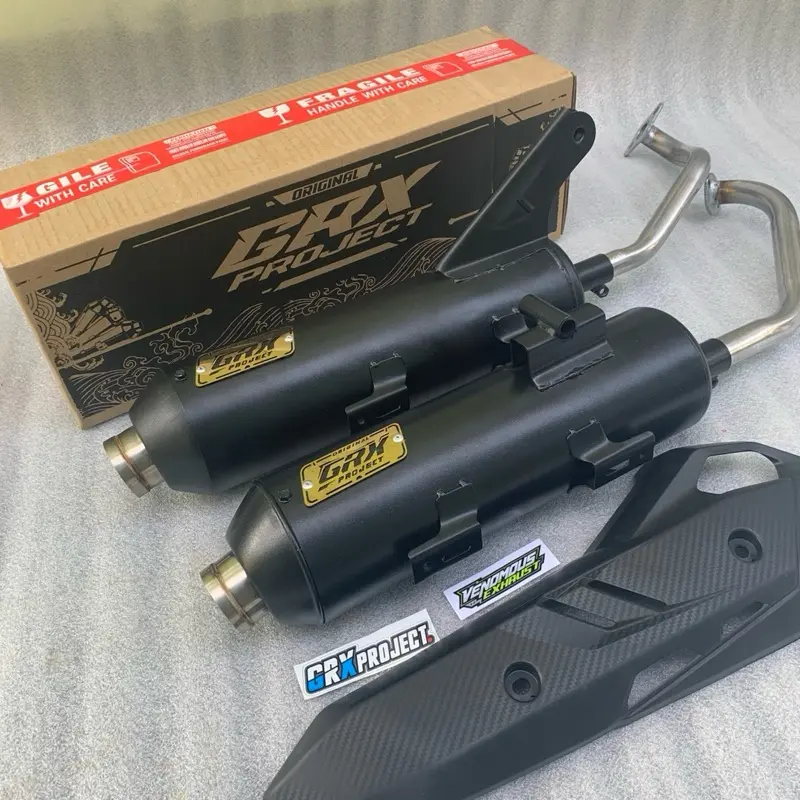 Knalpot ORIGINAL GRX PROJECT STANDAR RACING PAKET LENGKAP PNP Semua Motor Matic Beat Mio Vario Aerox Pcx DLL Motorcycle Moncong 1