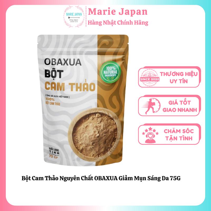 Bột Cam Thảo Nguyên Chất OBAXUA Giảm Mụn Sáng Da 75G