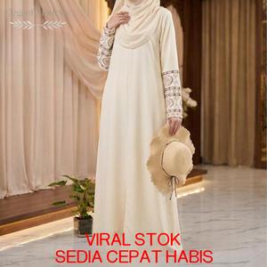 Gaun Cetakan Retro Bohemian untuk Wanita, Gaun Panjang Longgar Muslimah Musim Panas Baru, Menutup Perut, Melangsingkan Badan, Lengan Puff, Pakaian Percutian tiktok-adult-m warna khaki set pakaian Cheongsam Top Pendek Baju Atasan Fashion