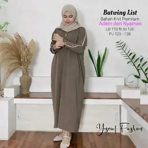 Gamis Dress Abaya Midi Inara Batwing Wanita Remaja Dewasa Muslim Syari Terbaru Kekinian Bahan Knit Premium Simple cantik Katun Maxi Kaftan Lembut Hitam Elegant S maryam gamis mastani india Scandinavian Blue Mesin Dicuci elegan ⁠chocomilk