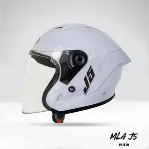 HELM MLA J5  CARBERUS Premium [SNI] Warna PUTIH Visor Clear Helm Untuk Pria Dan Wanita Dewasa 2