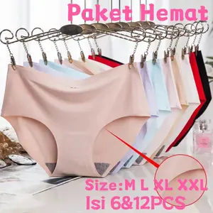 [PAKET HEMAT] 1 LUSIN Celana Dalam Wanita Premium Quality CD Seamless Halus Tanpa Jahitan Pkaian Dalam Grosir Silk Cuci Dingin