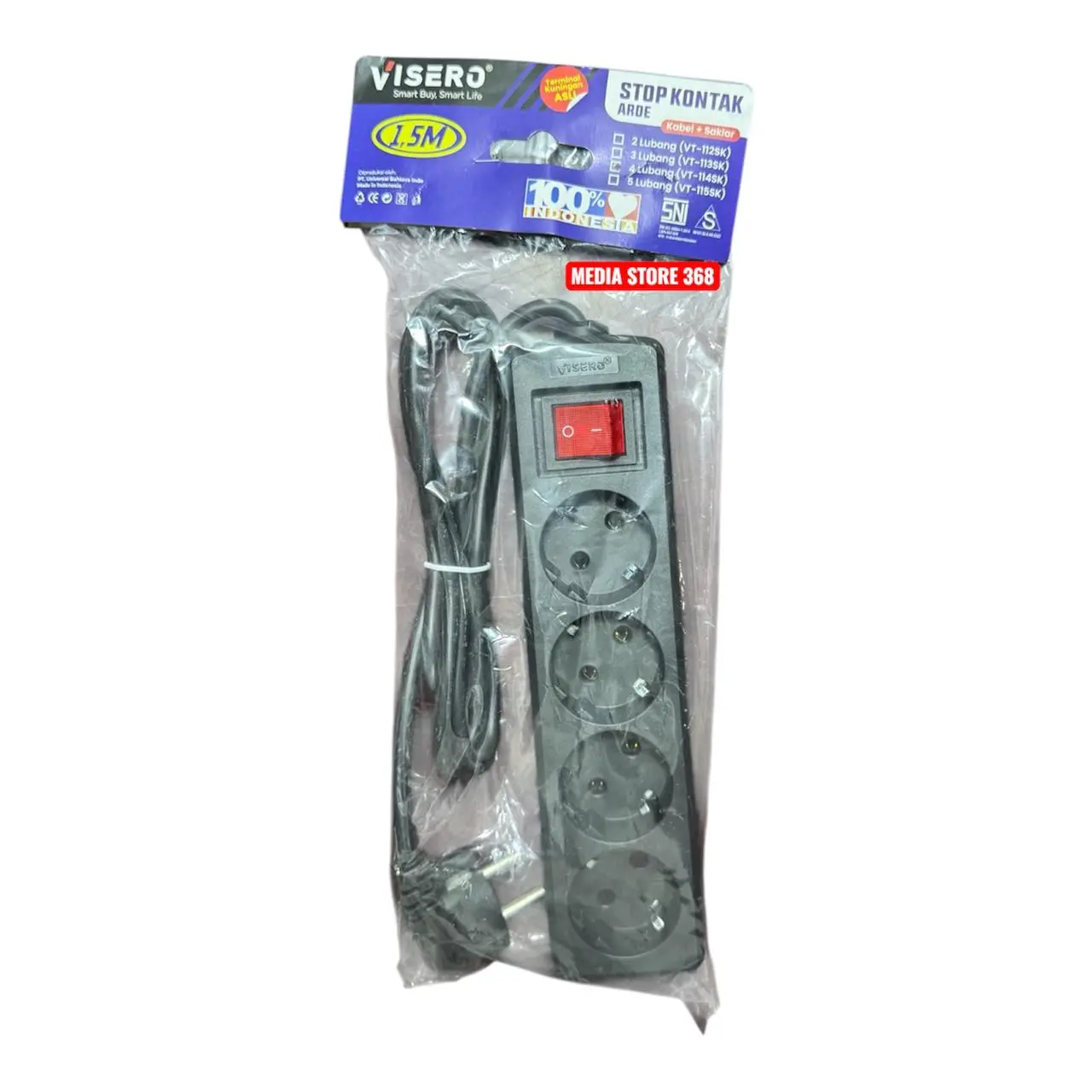 4 LUBANG KABEL 1.5M HITAM