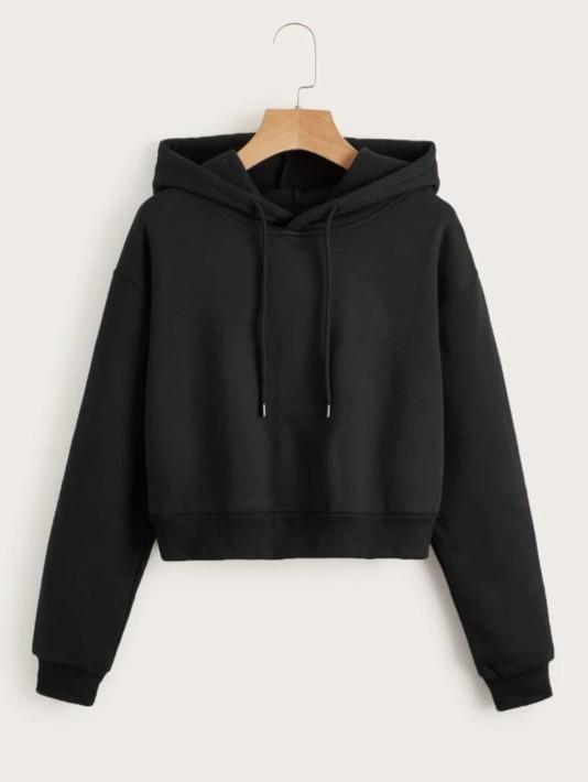 Product Introduction of Sweater Crop Hoodie Wanita Fleece Lembut 11