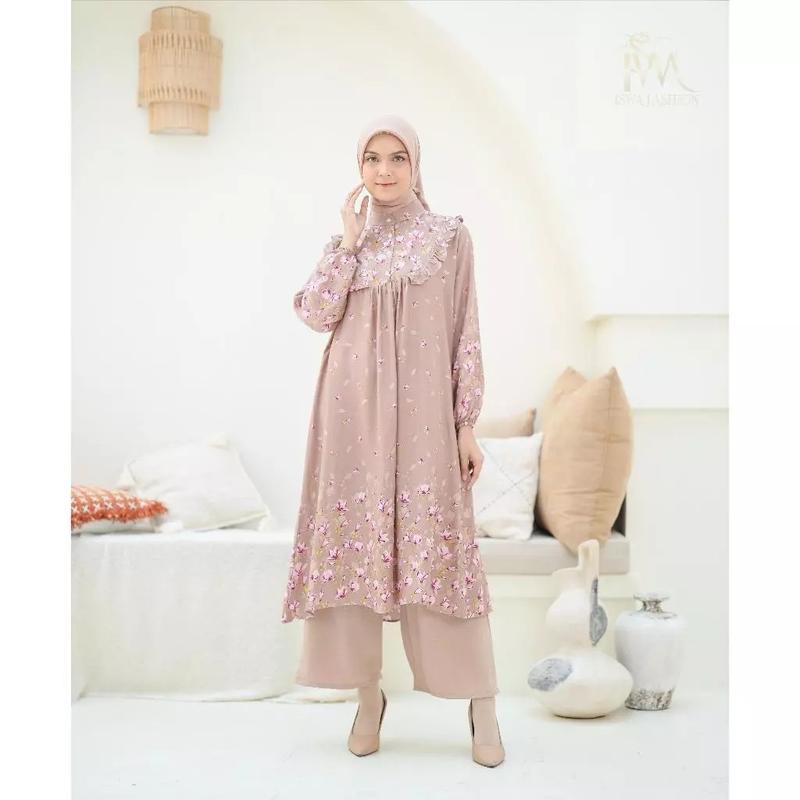 Setelan tunik wanita rayon terbaru // Kia One Set Tunik  Celana Airflow 6