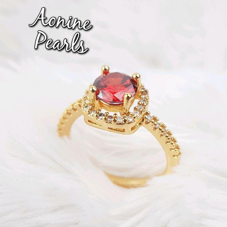 Cincin Batu Zirconia Merah 2