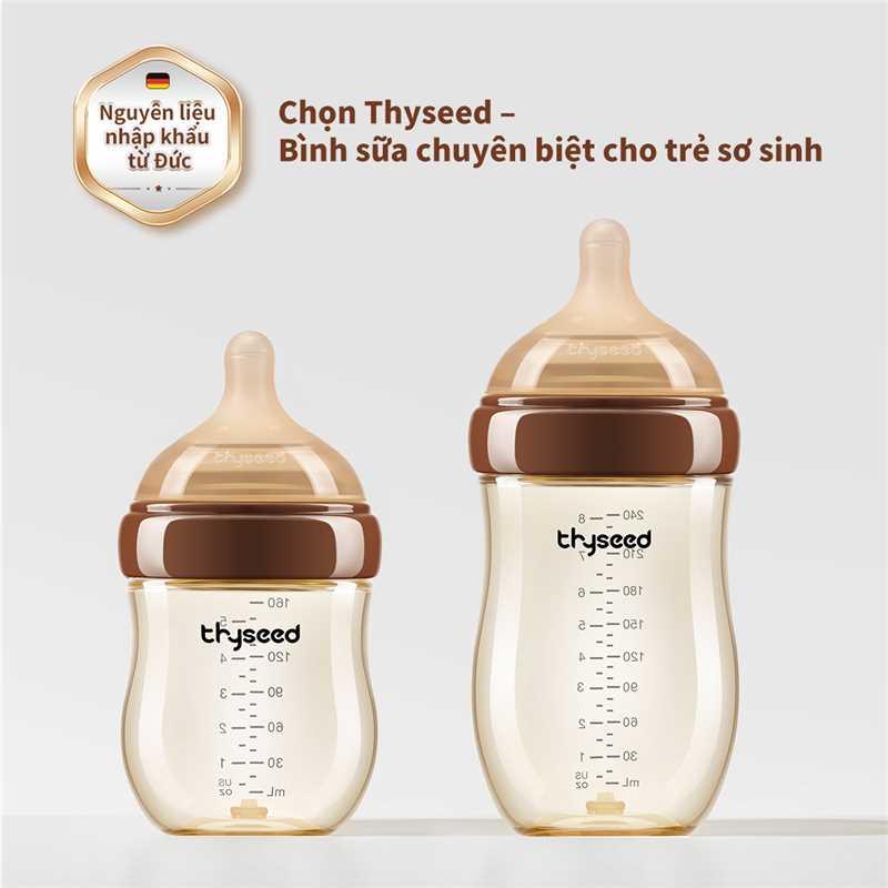 Bình sữa chống đầy hơi PPSU Thyseed núm ti mềm cho trẻ sơ sinh 160ml/240ml