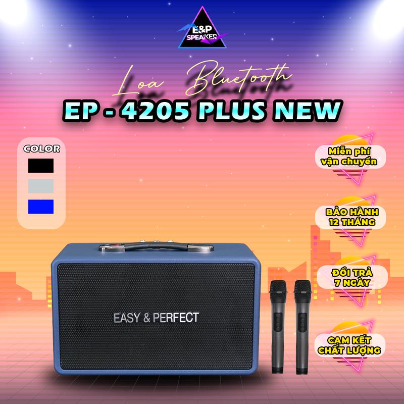 E&P Speaker Loa karaoke bluetooth EP-4205 PLUS NEW Phiên bản nâng cấp Kèm 2 Micro Cao Cấp Chống Hú Hát Karaoke Cực Hay Quai Da Chắc Chắn Chính Hãng BH 12 Tháng Nghe Nhạc Củ Loa