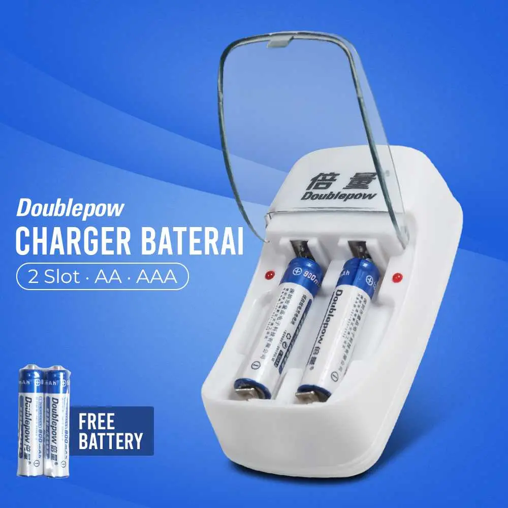 Charger Baterai Rechargeable 2 Slot AA AAA with AAA 2 PCS