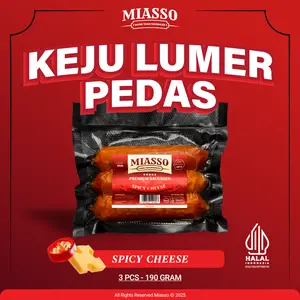 MIASSO Spicy Cheese Premium Sausages Daging Sapi Isian Keju Lumer Pedas Sosis  Makanan Halal Frozen Food