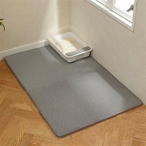 注目 二層ハニカム型猫用トイレマット（1枚）、耐久性・洗える、滑り止め付き。ペットのトイレ／猫砂箱／ケージ用の清掃ソリューション。ペット用品、人気商品