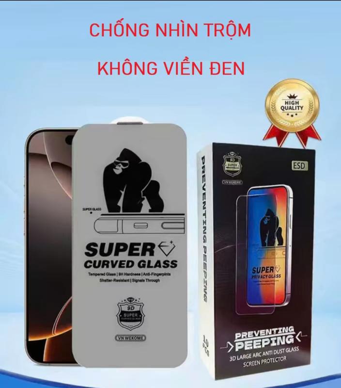 [CHỐNG NHÌN TRỘM KHÔNG VIỀN ĐEN] Kính Cường Lực Iphone Kingkong Chống Nhìn Trộm - Không Viền Đen - Màng Che Loa - Phủ Nano Cảm Ứng Trơn Mượt ip X/Xs/Xr/Xsmax/11/12/13/14/15/16 Pro Plus Promax [CNT KV]