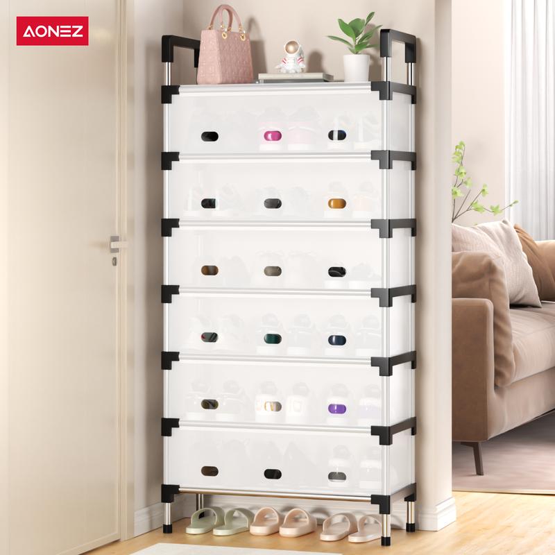 Product Introduction of 【30Hari Garansi】Aonez Rak sepatu dan topi anti debu Rak Gantungan Baju Stand Hanger Rak Sepatu Penyimpanan Jaket Topi Rak Jemuran Baju Rak Sepatu Sandal Rak 1