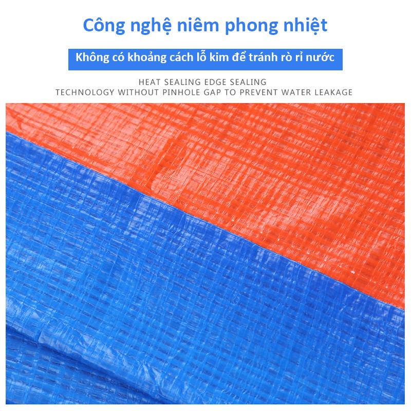 VWMA Bạt che nắng che mưa , bạt chải sàn , bạt xanh cam quy chuẩn  Quốc đã được ép viền đóng khoen góc 5