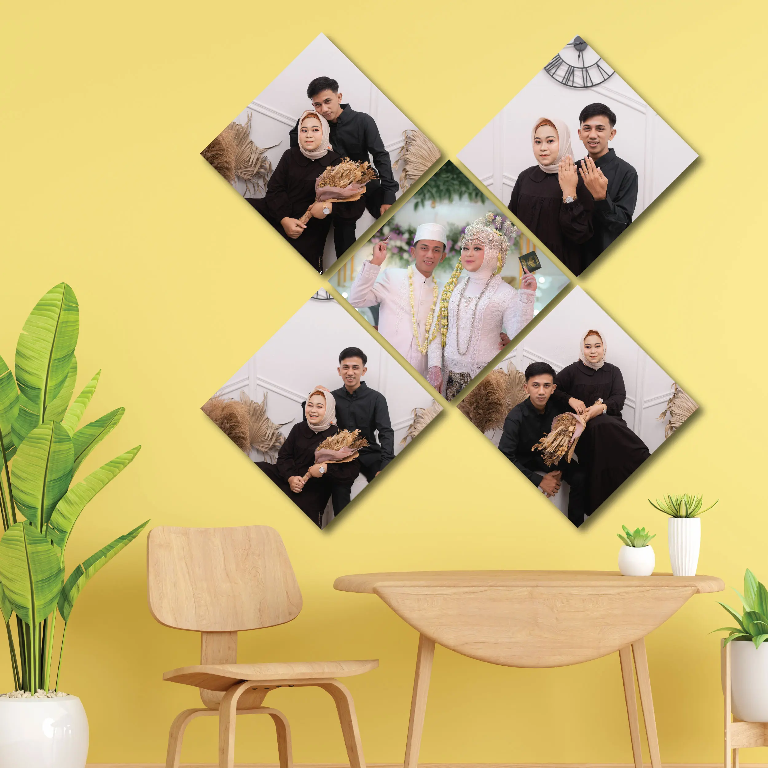 [BISA COD] PAKET 5 PCS CETAK FOTO BINGKAI DIAMOND UKURAN 20 X 20 CM