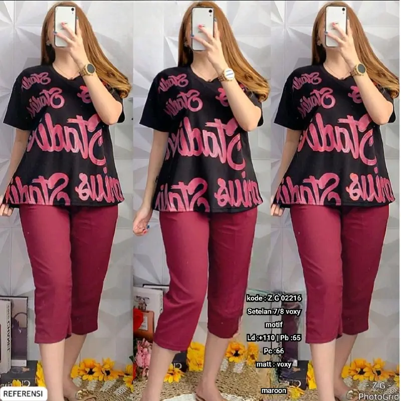 Setelan Celana Pendek Voxy Motif 2