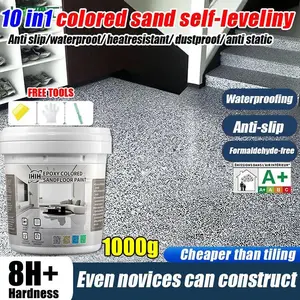 Epoxy color sand floor paint epoxy flake coating set epoxy floor paint cat lantai simen waterproof toilet floor coating paint indoor and outdoor upgrade wearresistant flooring