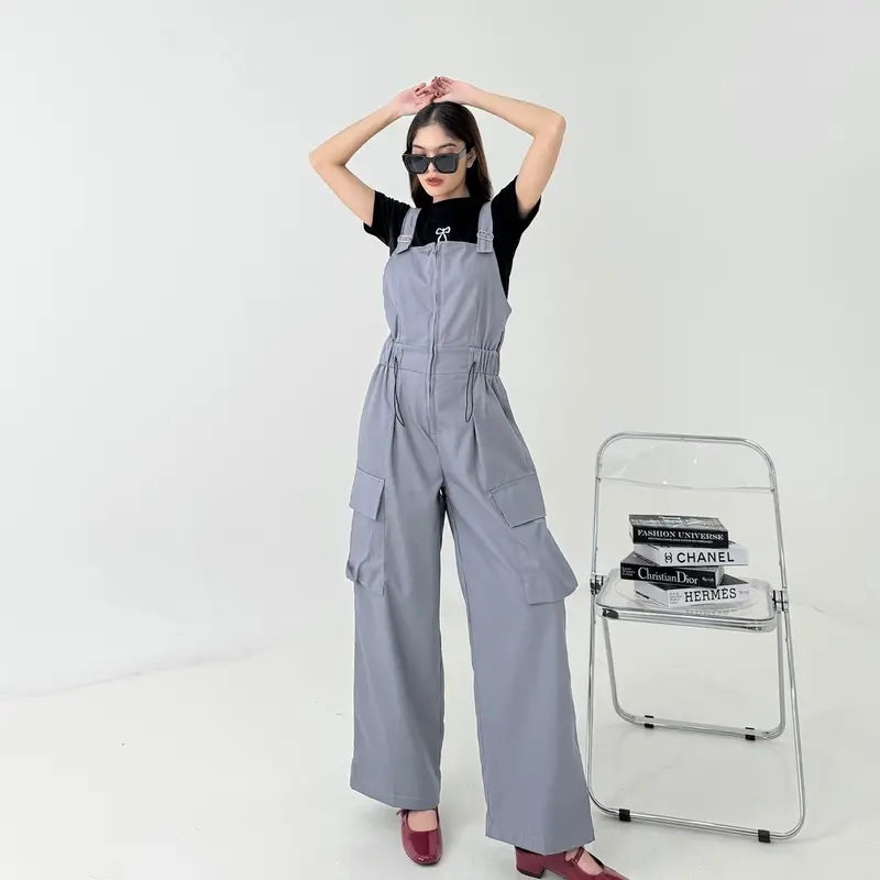 HL Cargo Jumpsuit Cargo- Overall Katun Baju Kodok Kantong Cargo Realpict 0